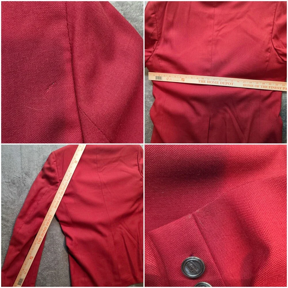 Christian Dior Vintage Blazer Mens L Red Classic Fit Notch Lapel Jacket FLAWS
